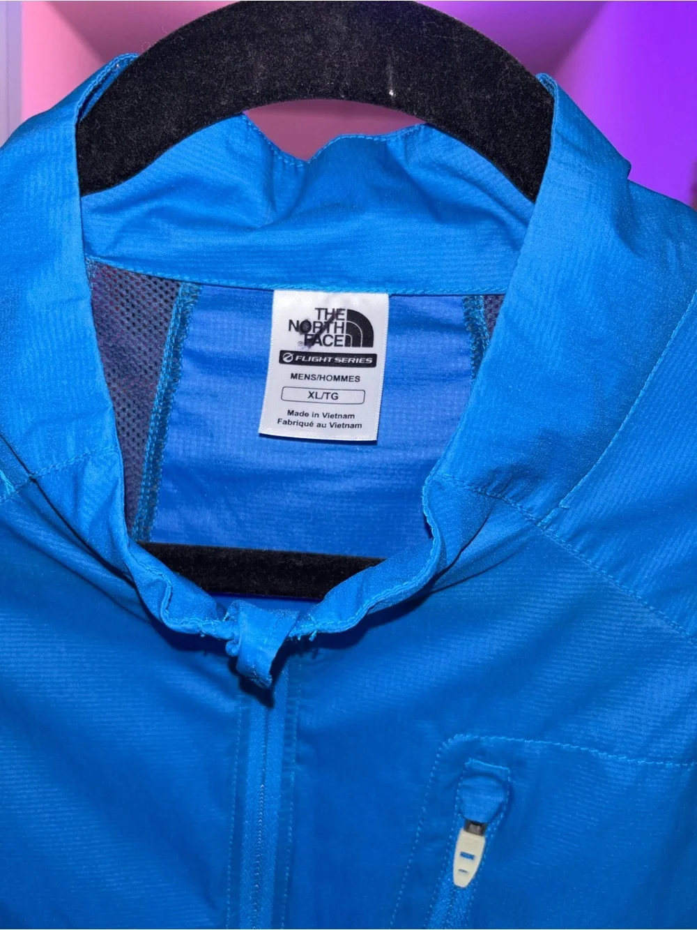 The North Face Men's Bright Blue Windbreaker with Dark Blue Panels